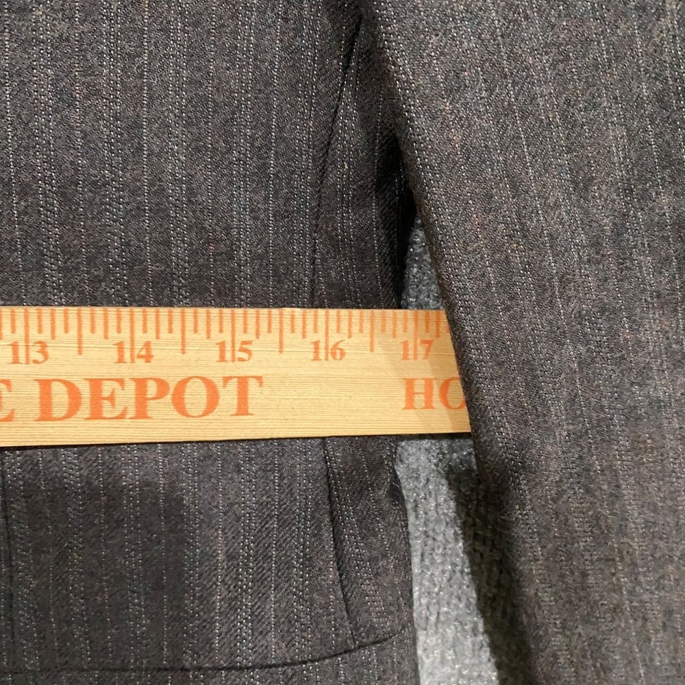 80s Christian Dior Monsieur Suit Jacket Mens 38 Gray Pinstripe Striped - Picture 16 of 16